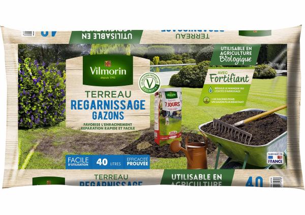 Terreaux, amendements et fumier - Terreau Regarnissage Gazon - 40 L - face recto